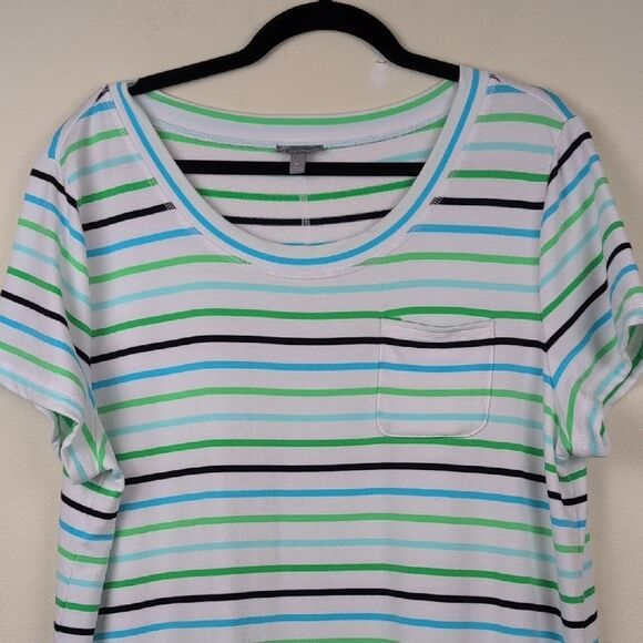Talbot's T By Talbot's Short Sleeve Dress - Vast Multi Stripe Size XL - Picture 6 of 10